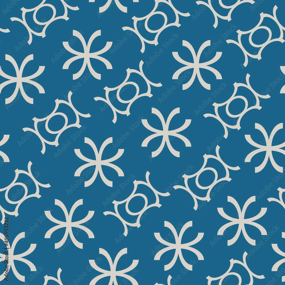 Abstract pattern with an ornament on a blue background