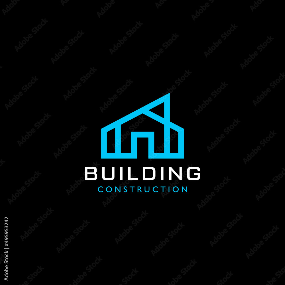 Abstract Building minimalist logo design for real estate Abstract Building minimalist logo design for real estate