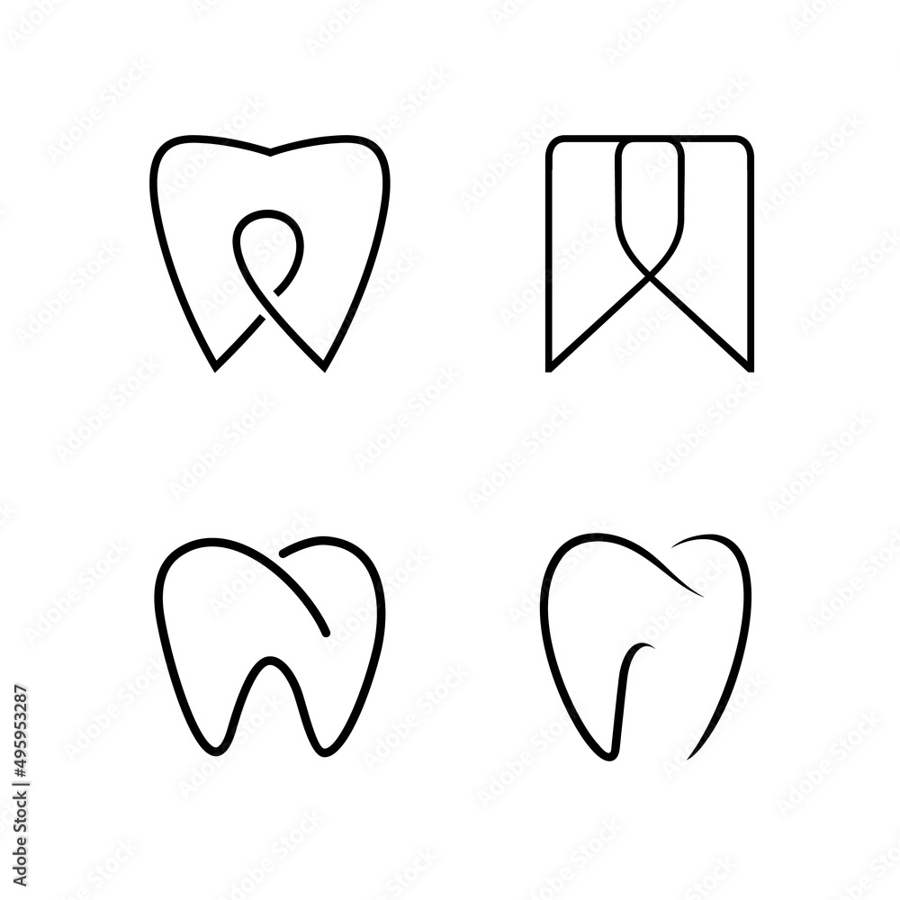 Collection of dental clinic logo Premium Vector with monogram tooth logo icon Collection of dental clinic logo Premium Vector with monogram tooth logo icon