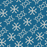 Abstract pattern with an ornament on a blue background