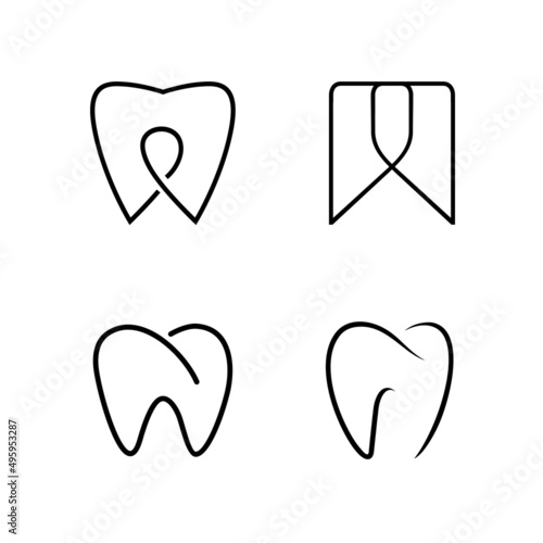 Collection of dental clinic logo Premium Vector with monogram tooth logo icon