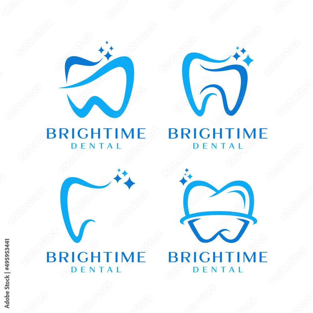 Fototapeta premium set of bright dental logo design with modern and elegant style. 