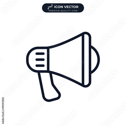 Megaphone promotion icon symbol template for graphic and web design collection logo vector illustration
