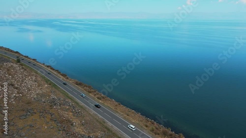 Wallpaper Mural Road near Lake Sevan in Armenia, from a bird's eye view Torontodigital.ca