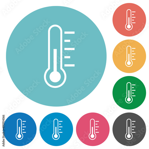 Thermometer medium temperature flat round icons