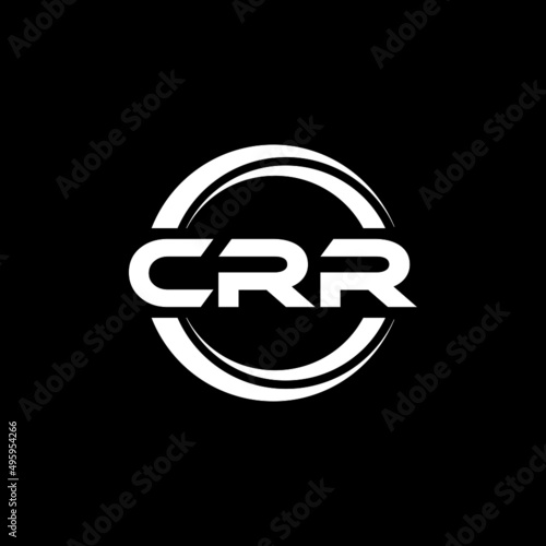 CRR letter logo design with black background in illustrator, vector logo modern alphabet font overlap style. calligraphy designs for logo, Poster, Invitation, etc. photo