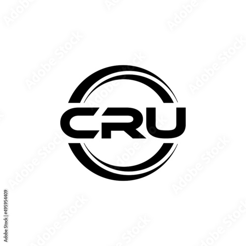 CRU letter logo design with white background in illustrator, vector logo modern alphabet font overlap style. calligraphy designs for logo, Poster, Invitation, etc.