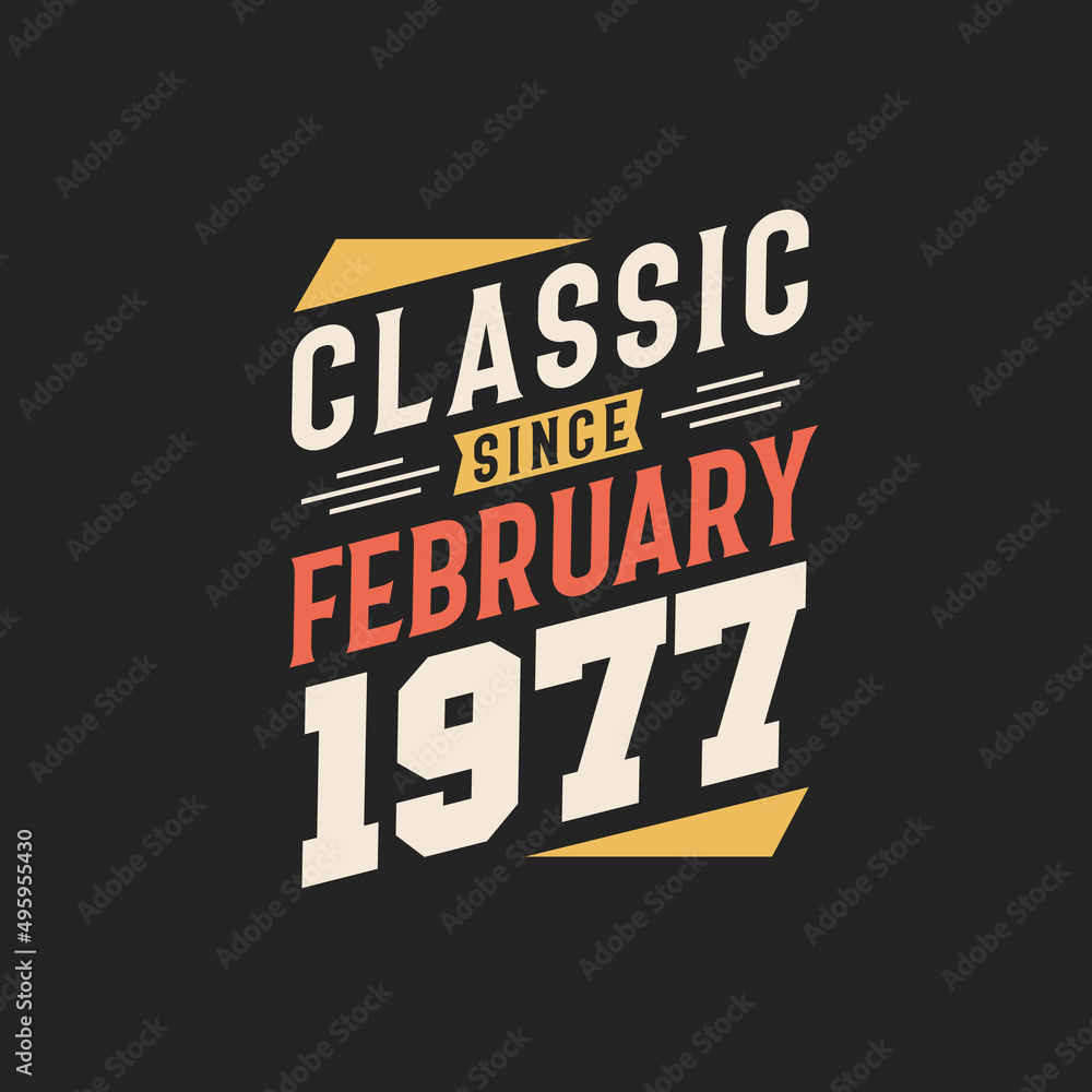 Classic Since February 1977. Born in February 1977 Retro Vintage Birthday