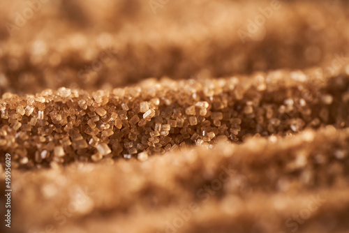 Brown cane sugar closeup