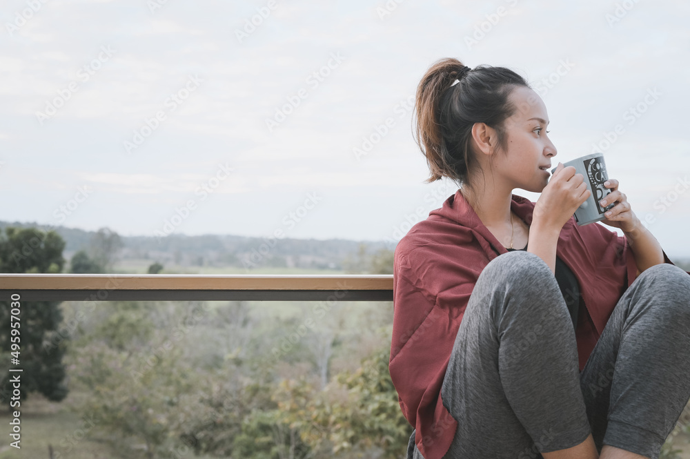 Series photo of young woman hand holding ceramic mug, positive emotion, chill and joyful Series photo of young woman hand holding ceramic mug, positive emotion, chill and joyful
