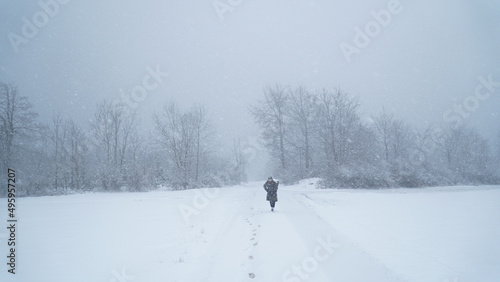 Cold winter landscapes on the Albsteig hiking path in Germany. © Christopher