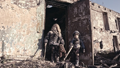 Children without a home, apocalypse, war