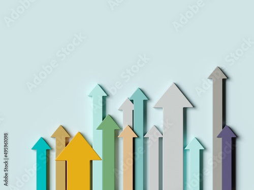 Colorful infographic arrows. 3d illustration
