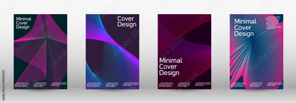 Minimum vector coverage. A set of modern abstract covers. Modern design template. Creative backgrounds from abstract lines to create a fashionable abstract cover, banner, poster, booklet.