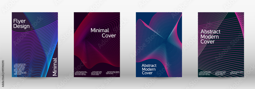 Artistic covers design. A set of modern abstract covers. Modern abstract background. Future futuristic template with abstract current forms for banner design, poster, booklet, report, magazine.