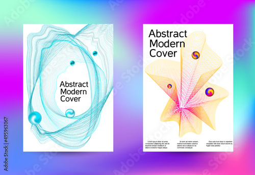 Minimum coverage of a vector. Cover design. Set of modern abstract musical backgrounds. Sound flyer for creating a fashionable cover, banner, poster, booklet...