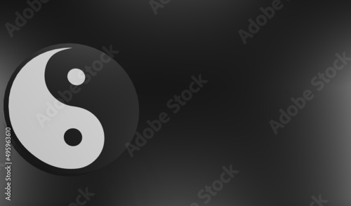 Tablou pe pânză yin yang symbol on black background