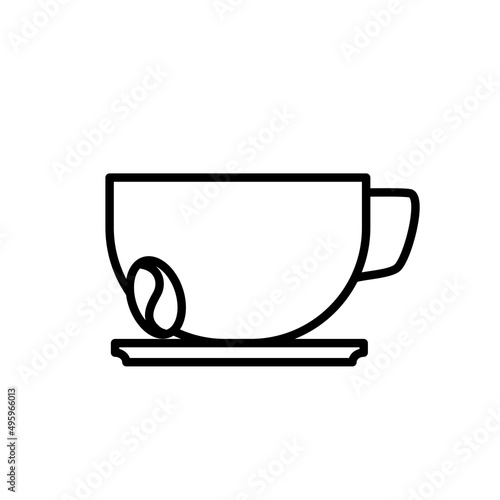 Filiżanka z ziarnem kawy - ikona wektorowa