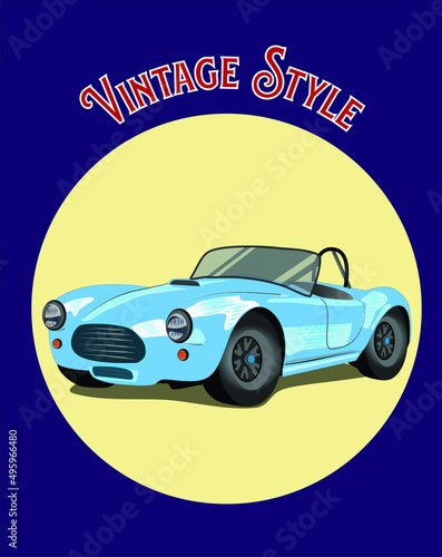 vintage style automobile in vector illustration design for t shirt