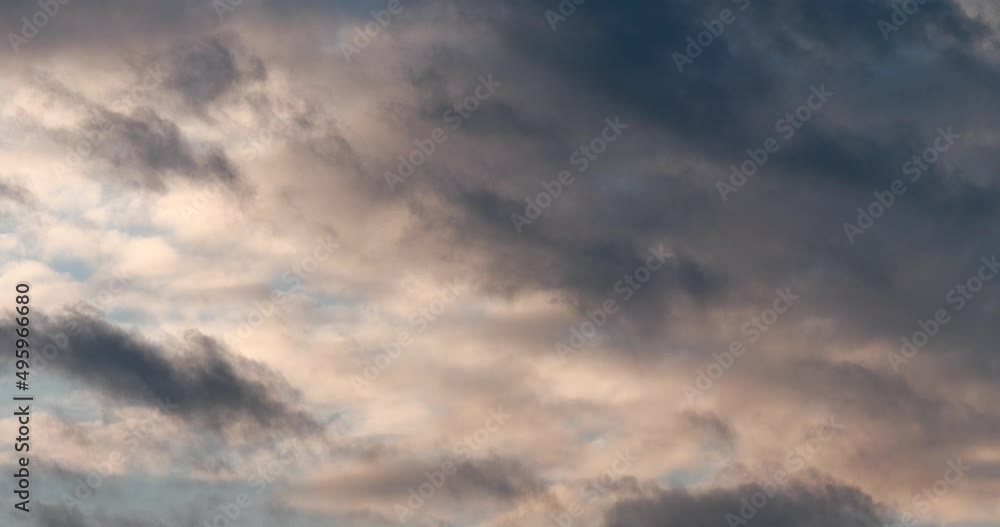 Time-lapse Grey Clouds Moving Fast on Blue Evening Sky 4K Time-lapse Grey Clouds Moving Fast on Blue Evening Sky 4K