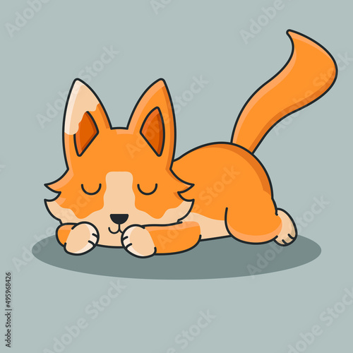 wolf background cartoon fox wild pet foxy animal vector character comic flat icon sign set dog icon