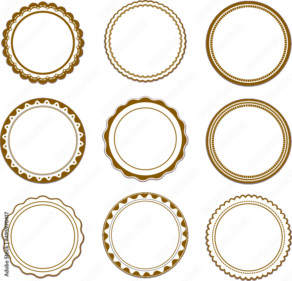 circular-labels-monochrome | set of golden frames circular-labels-monochrome | set of golden frames