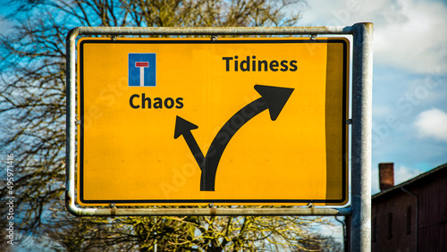 Street Sign to Tidiness versus Chaos photo