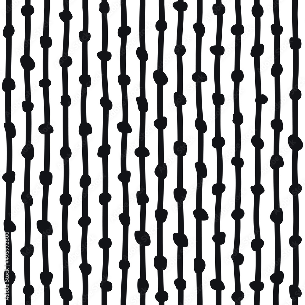 Seamless pattern with vertical lines and circles. Abstract geometric background in black and white colors. Seamless pattern with vertical lines and circles. Abstract geometric background in black and white colors.