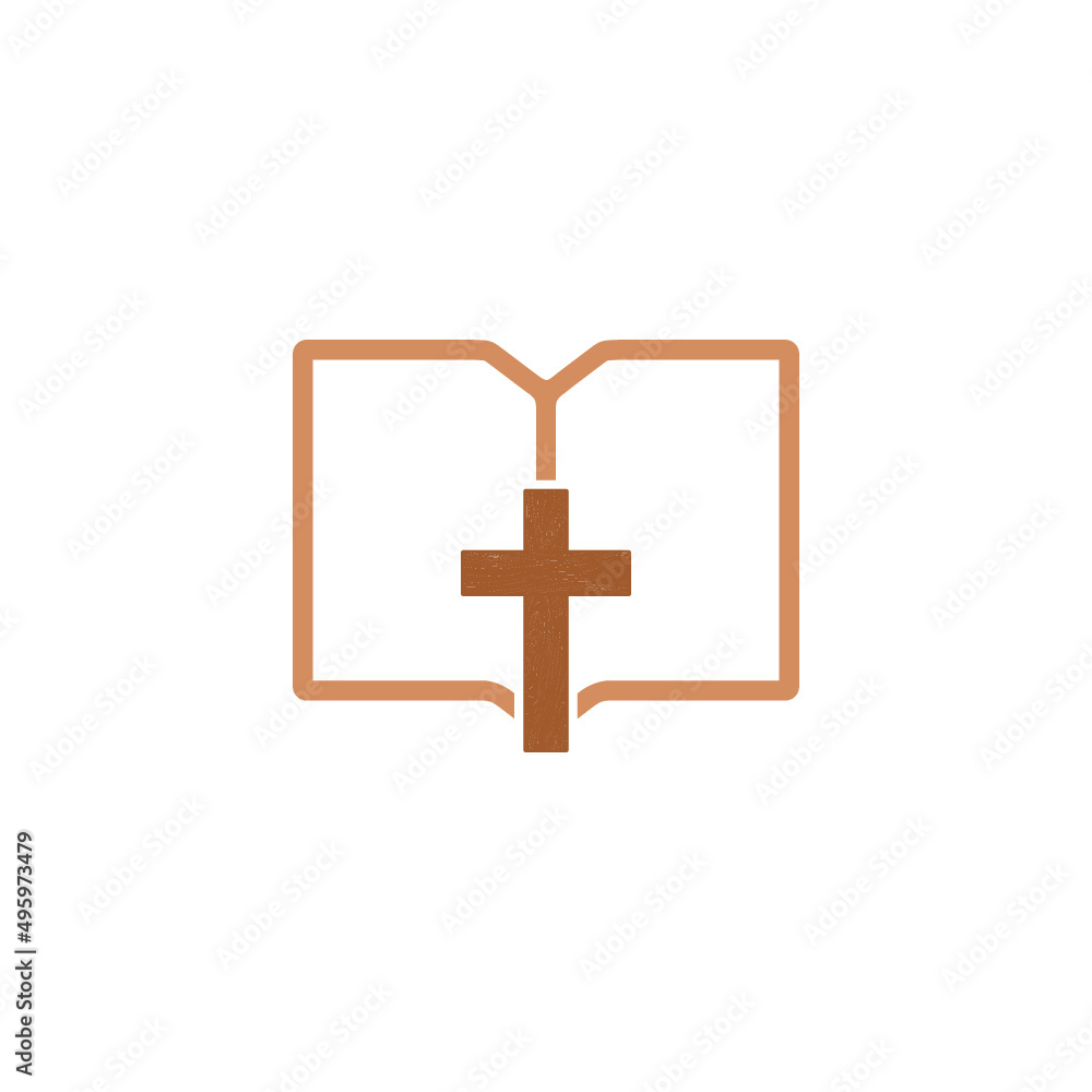 Obraz premium Bible church logo. Religion icon isolated on white background