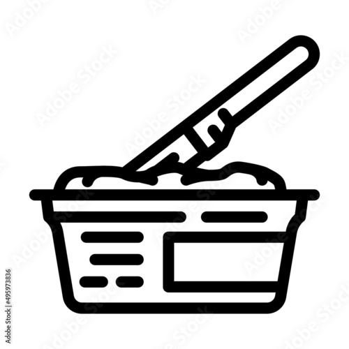 soft cheese line icon vector. soft cheese sign. isolated contour symbol black illustration