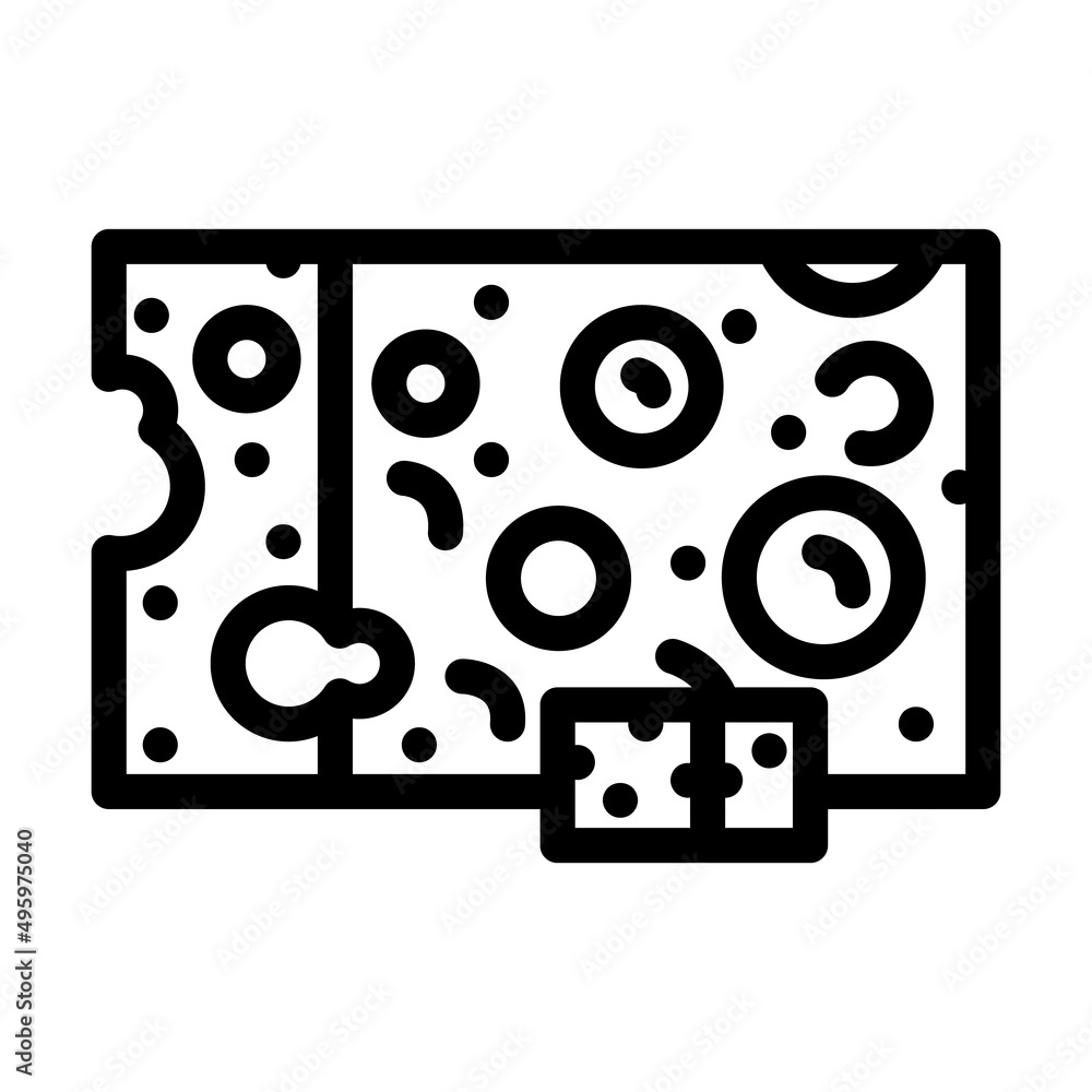 swiss cheese line icon vector. swiss cheese sign. isolated contour symbol black illustration swiss cheese line icon vector. swiss cheese sign. isolated contour symbol black illustration