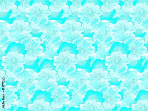 Blue decorative glossy flower paper  uniform texture  Colorful flowers  Vector for printing  Textures for design  Decorative background  invitations  presentation  Packaging.