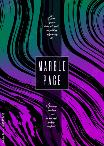 Modern Marble Cover Design for your Business with Abstract Lines. Futuristic Poster, Flyer, Layout with Liquid Pattern for Branding, Identity, Annual Report. Vector minimalistic brochure. Luxury.