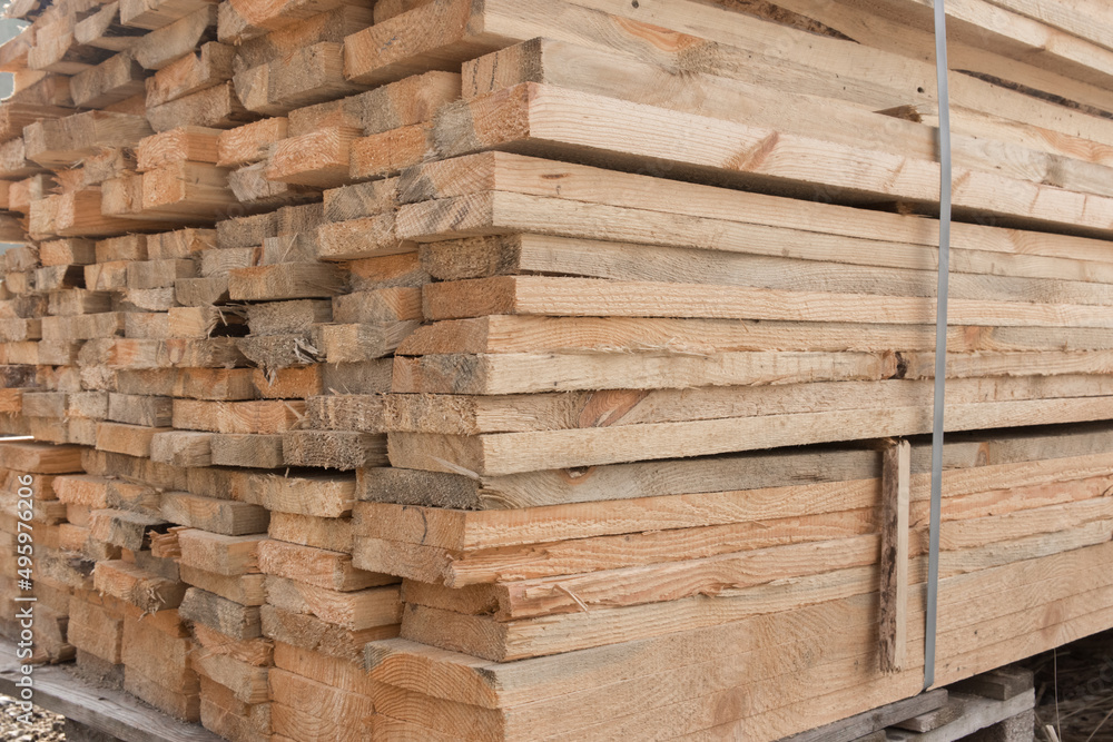 Wood stack storage of timber materials and lumber pile industry Wood stack storage of timber materials and lumber pile industry
