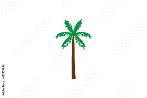 Palm  tree. Vector illustration. Flat design.