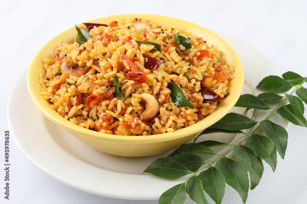 Tomato rice.spicy South Indian rice recipe Tomato pulao or Tomato Rice ...