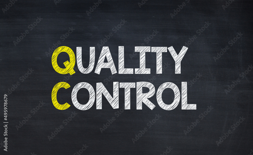 Quality control - acronym written on chalkboard, business acronyms. Quality control - acronym written on chalkboard, business acronyms.