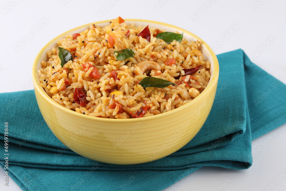 Tomato rice.spicy South Indian rice recipe Tomato pulao or Tomato Rice