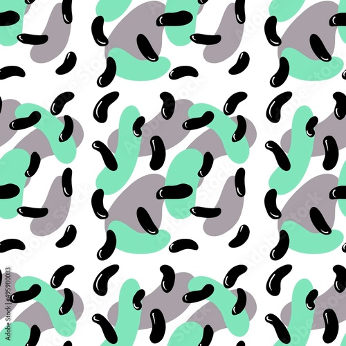 Abstract seamless beans pattern for fabrics and packaging and gifts and cards and linens and kids