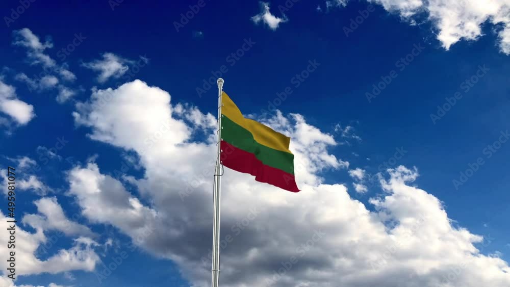 Lithuania flag, flag fluttering like in the wind Lithuania flag, flag fluttering like in the wind