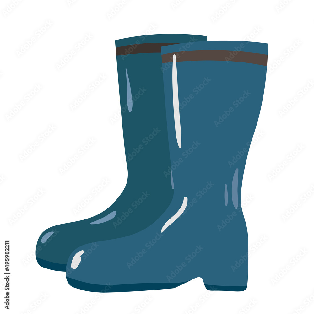 Vector illustration of garden rubber boots Vector illustration of garden rubber boots