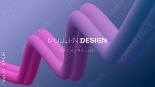 Modern abstract background. 3d rendering. Spherical wave design, tunnel. Texture of gradient lines. Zigzag pattern. Banner social networks, landing pages of websites, holidays, sale. Vector