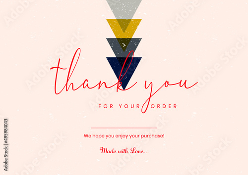 thank you card template. Thank You Card. Thank you for your order. we hope you enjoy your purchase. compliment card design.