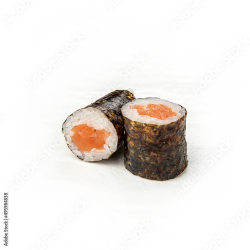 rolls, Japanese cuisine, on a white background 