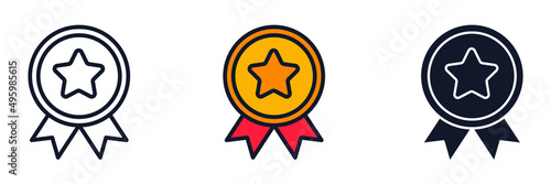 medal icon symbol template for graphic and web design collection logo vector illustration