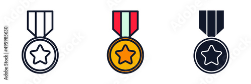 medal icon symbol template for graphic and web design collection logo vector illustration