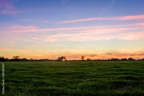 Open Field With Colorful Sky At Sunset-5332