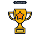 Trophy cup icon symbol template for graphic and web design collection logo vector illustration