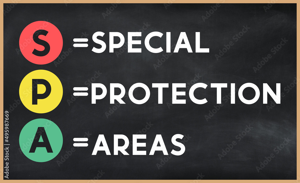 Special protection areas - SPA acronym written on chalkboard, business acronyms. Special protection areas - SPA acronym written on chalkboard, business acronyms.