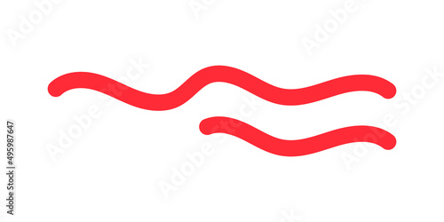 Vector abstract shape. Red waves. Abstract zigzags.